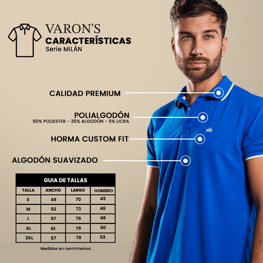 CAMISETA TIPO POLO VARON'S Ref. MILÁN