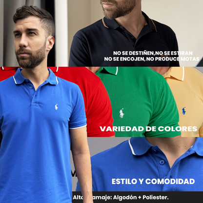 CAMISETA POLO CON LOGO BORDADO PL COMBINADA